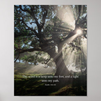 Ditt Ord Är en Lampa — Psalm 119:105 Konst Poster