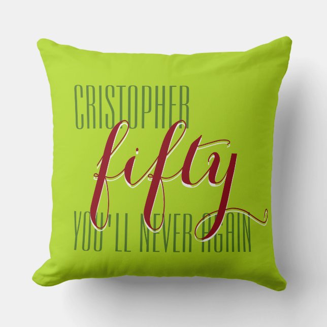 Ditt ordspråk: Christopher femty du kommer aldrig  Kudde (Framsida)