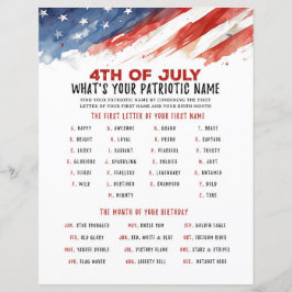 Ditt patriotiska Namn 4:e juli-Party-spel