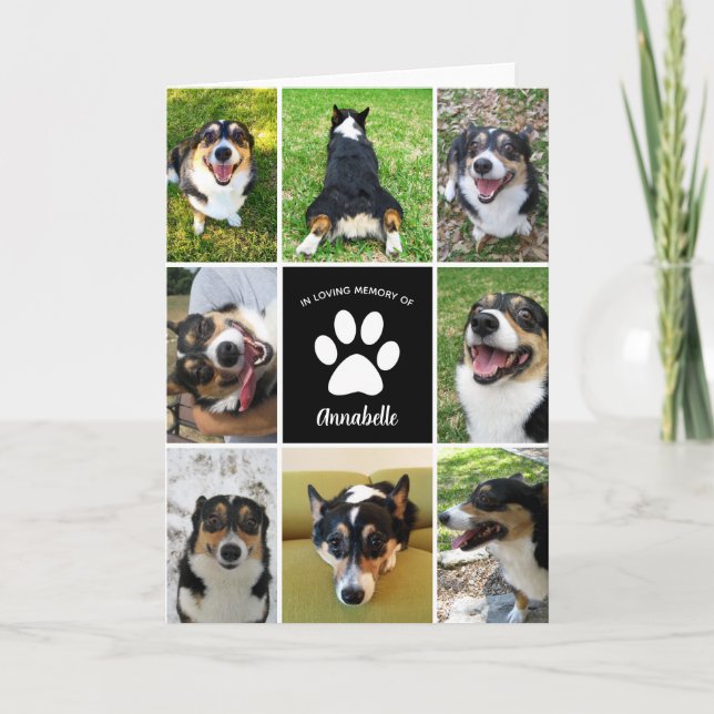 Ditt personliga hundkollage för att hedra minnet a kort (Framsida)