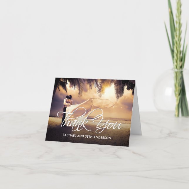 Ditt personligt bröllpfototack tack kort (Framsida)