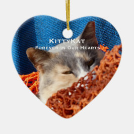 Ditt Pet Cat- eller Hund PHOTO-Personlig Memorial Julgransprydnad Keramik