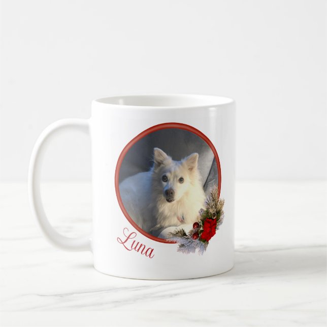 Ditt Pet-julfoto och Namn Mugg (Vänster)
