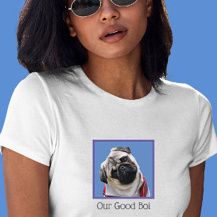 DITT Photo Färg Storlek Text Hund Pug Puppy Ansikt T Shirt