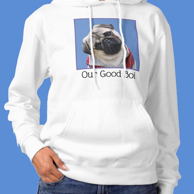 DITT Photo Färg Storlek Text Hund Pug Puppy Ansikt T Shirt (Skapare uppladdad)