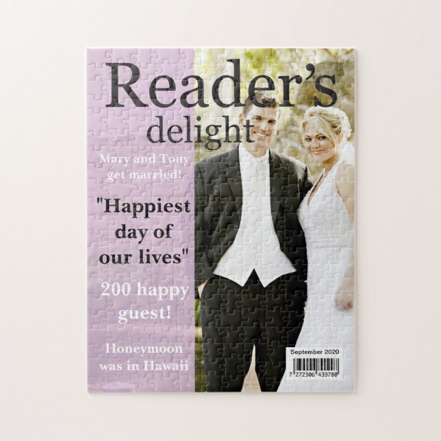 DITT PHOTO, TEXTFS-Roligt, förfalskat magasinskydd Pussel (Vertikal)