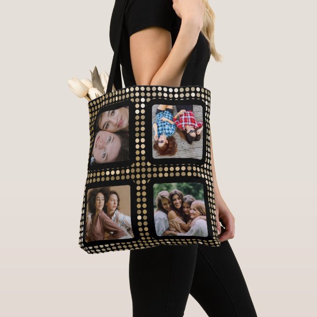 DITT PHOTOS anpassningsbar-kollage-mall tote bags Tygkasse (Närbild)