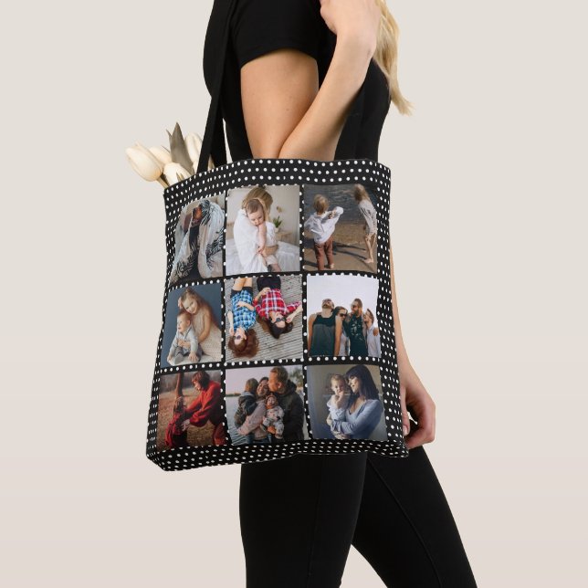 DITT PHOTOS anpassningsbar-kollage-mall tote bags Tygkasse (Närbild)