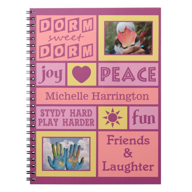 DITT PHOTOS & NAMN-anpassningsbar-sovrumsbärbar da Anteckningsbok Med Spiral (Framsidan)