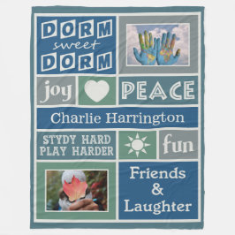 DITT PHOTOS & NAMN-anpassningsbarnas sovrumsfilt Fleecefilt