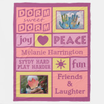 DITT PHOTOS & NAMN-anpassningsbarnas sovrumsfilt