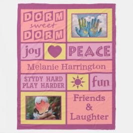 DITT PHOTOS & NAMN-anpassningsbarnas sovrumsfilt Fleecefilt