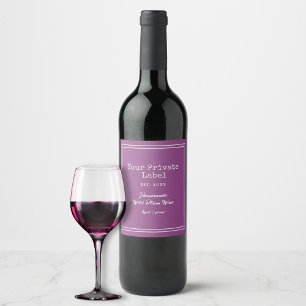 Ditt privata hememade Vild Plum Vin Vinflaska Etikett