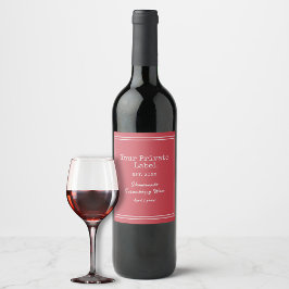 Ditt privata märke Homemade Strawberry Vin Vinflaska Etikett