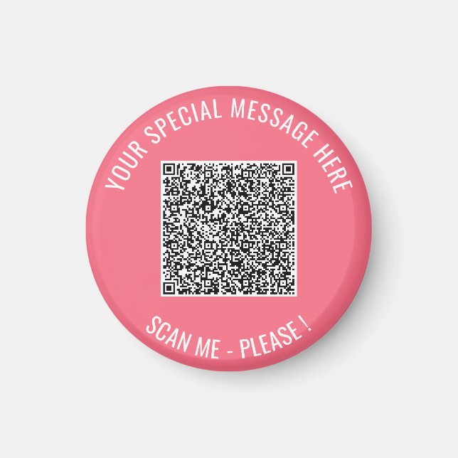Ditt QR-kod och anpassad textmagnetexempel Magnet (Framsidan)