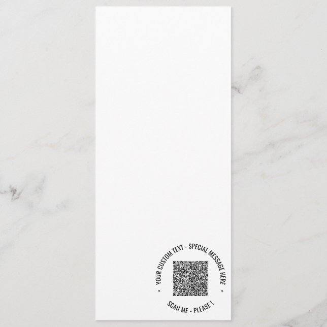 Ditt QR-kod och anpassade textmeny-kort exempel Meny (Framsida)