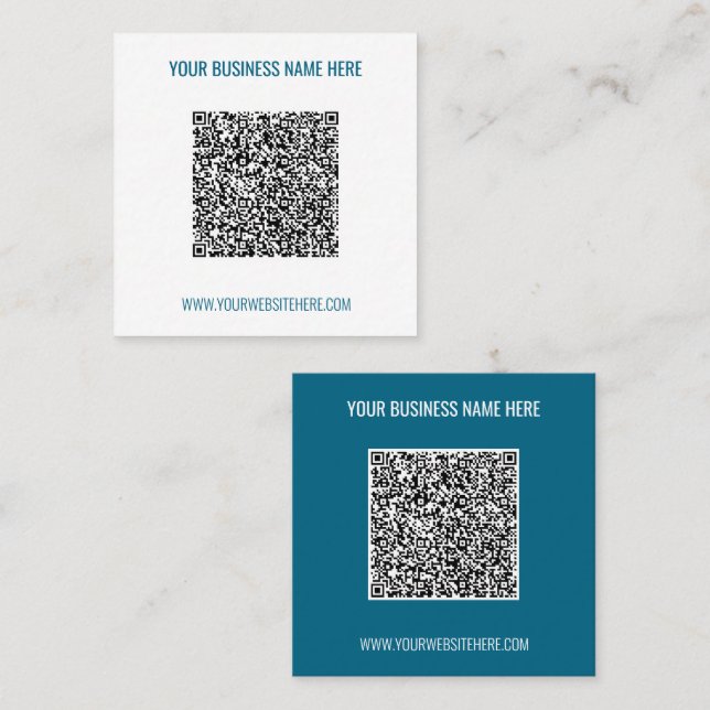 Ditt QR-kod och textuella exempel på visitkort (Fram/baksida)
