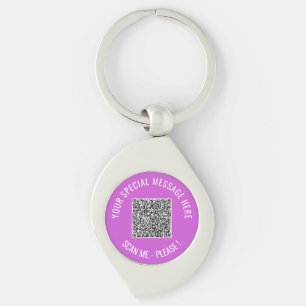 Ditt QR-kodsökningsinfo Anpassat-nyckelkedjesyp fö Swirl Silverfärgad Nyckelring