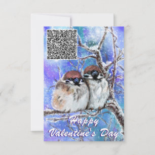 Ditt QR-kort Önskemål Bird Valentine Day Card Kort