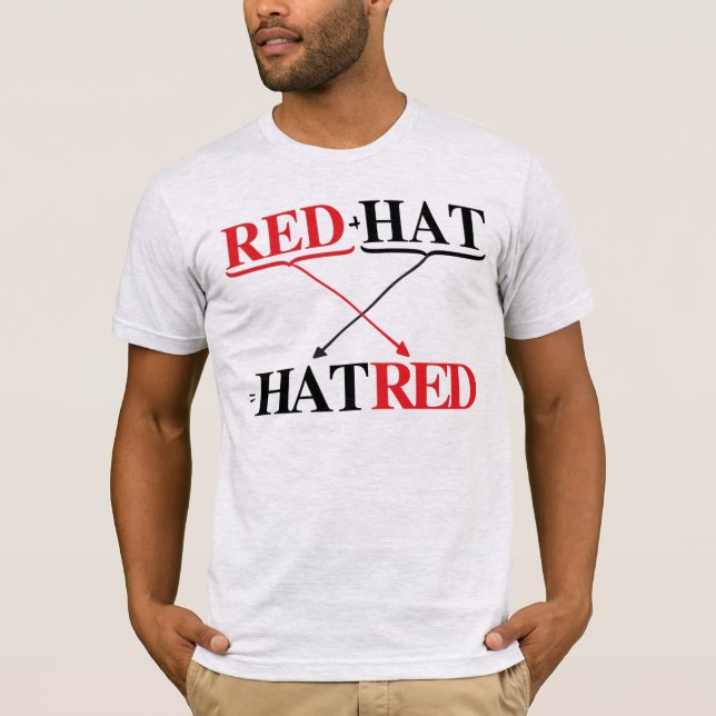 Ditt RED HAT = HATRED T Shirt (Framsida)