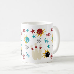 Ditt Retro bowlingtema för egen färg Kaffemugg