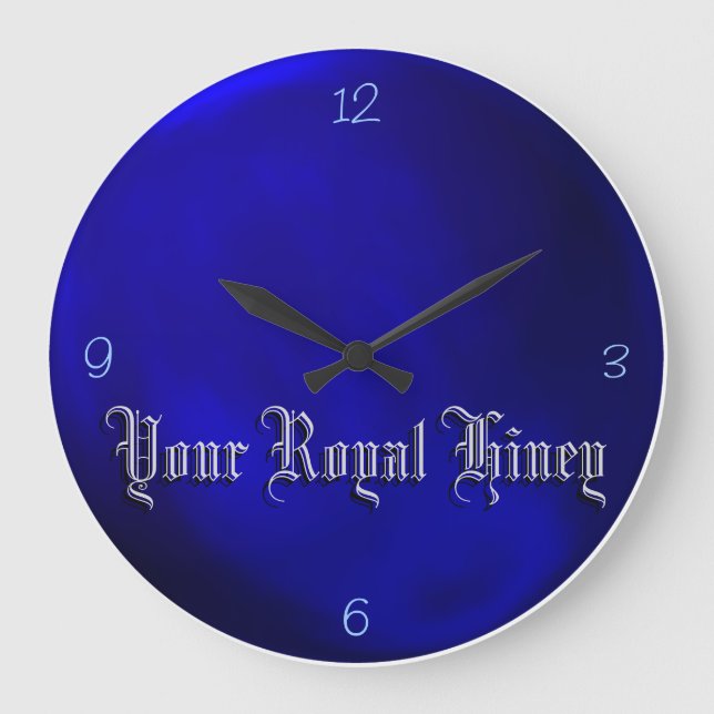 Ditt Royal Hiney - Royal Blue Wall Clock Stor Klocka (Framsida)