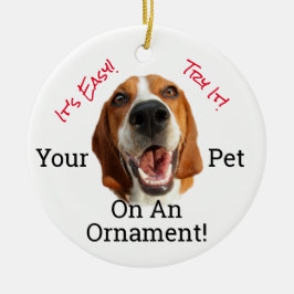 Ditt sällskapsdjur på ett julgransprydnad keramik