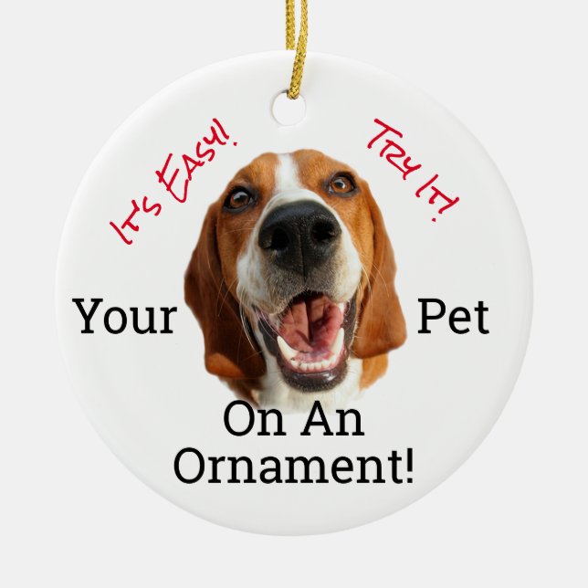 Ditt sällskapsdjur på ett julgransprydnad keramik (Framsidan)