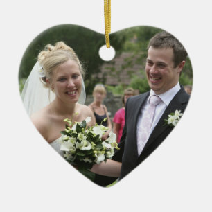 Ditt skräddarsy foto gifta sig minnessaken julgransprydnad keramik