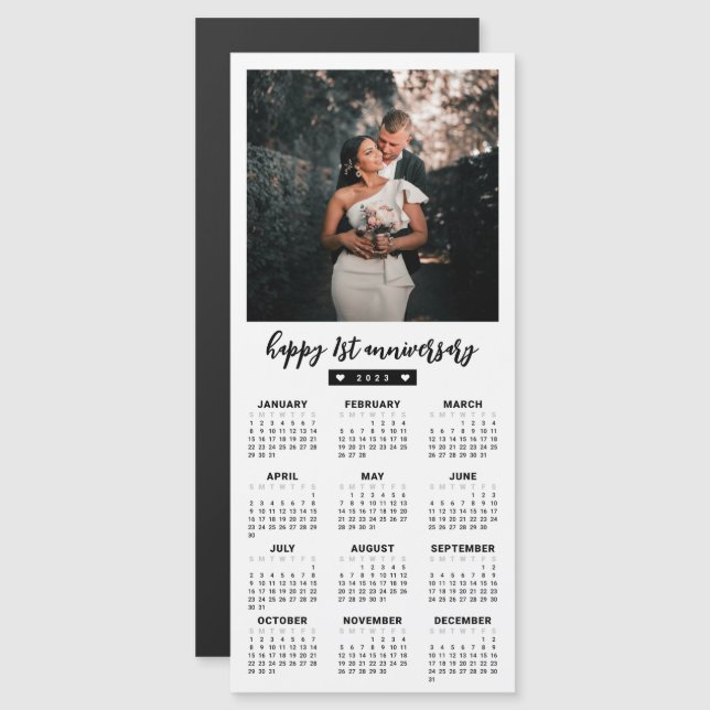 Ditt SMS 2023 Retro Photo Ram Calendar Magnet (Fram/baksida)