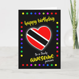 Ditt SMS Trinidad Flagga Heart GRATTIS PÅ FÖDELSED Tack Kort