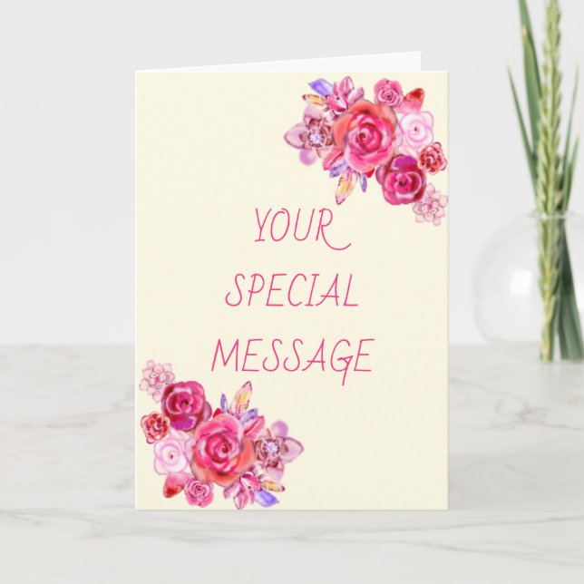 Ditt Speciella SMS-kort med Bouquet Ro Kort (Framsida)