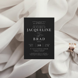 Ditt svarta Elegant 2 Venue Parents Bröllop Inbjudningar