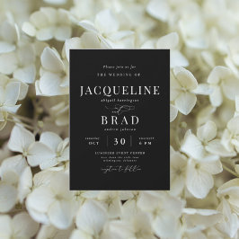 Ditt svarta Elegant bröllop Inbjudningar