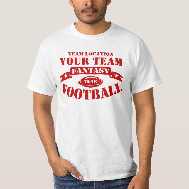 DITT TEAM FANTASY FOOTBALL BOLL ÅR T-SHIRT (Framsida)