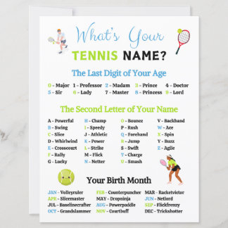 Ditt tennis Namn-spel