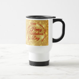 Ditt TEXT Guld Alla Hjärtans Dags Meddelande Resemugg
