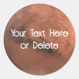Ditt textmarkör: Red Planet Solar System Space Runt Klistermärke