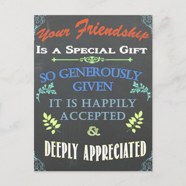 Ditt Vänskap-kalkylkort Vykort (Framsida)