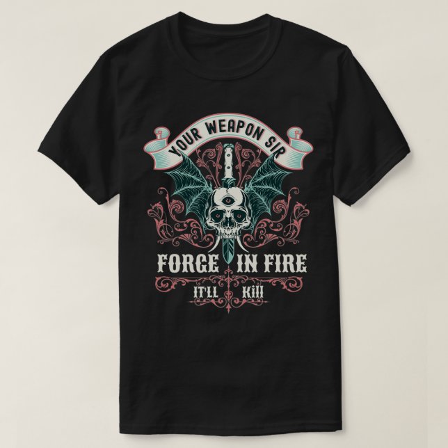 Ditt vapen herr-gubben i eld kommer att döda rolig t shirt (Design framsida)