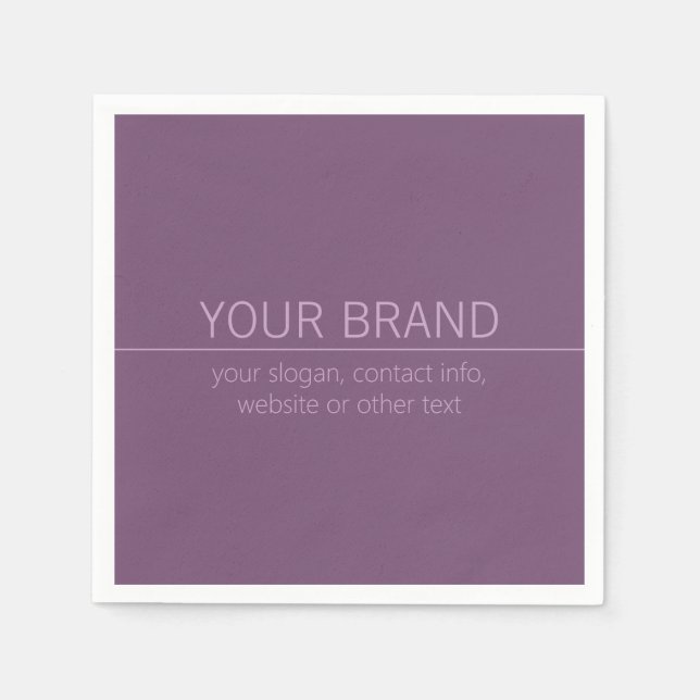 Ditt varumärke eller Namn Modern Lila Mauve Pappersservett (Framsidan)