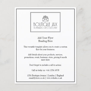 Ditt varumärke och din Logotyp - enkel vit Flygblad