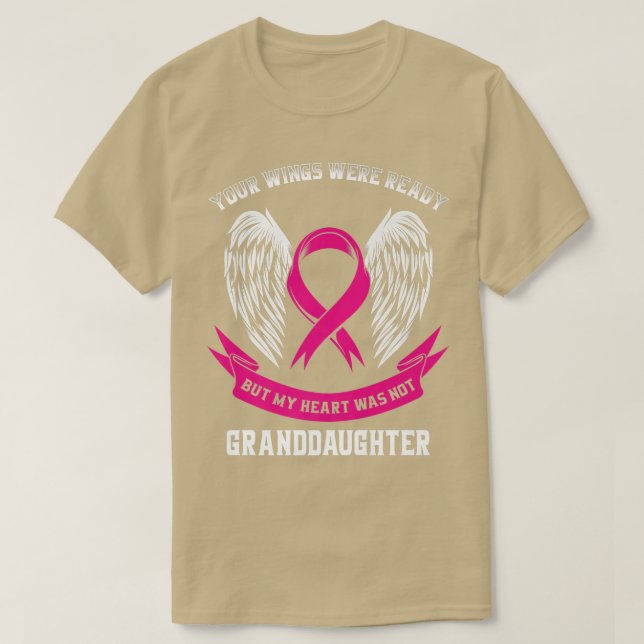 Ditt Vingar var Redo Breast Cancer Awareness Gran T Shirt (Design framsida)