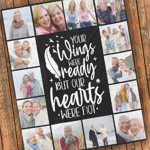 Ditt Vingar var Redo Multi Photo Memorial Fleecefilt
