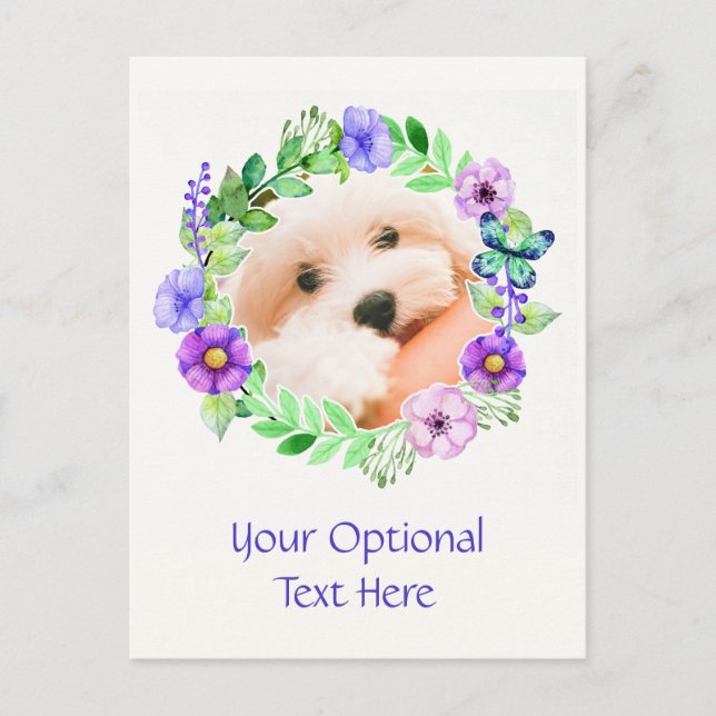 Ditt vykort för foto i Flower Ram anpassningsbar (Framsida)