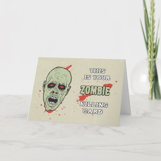 Ditt Zombie-dödskort för födelsedagen med Zombie Kort (Framsida)