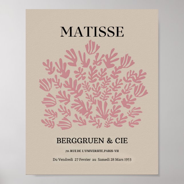 Dittelle  Rosa Matisse löv Wall Art Bild Poster (Framsidan)