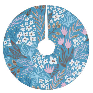 Ditzy Blommigt: Vintage Vår Design. Julgransmatta Borstad Polyester