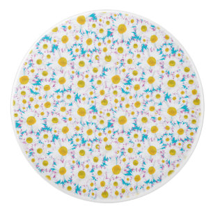Ditzy daisy på beställnings- keramisk enhetsknop knopp