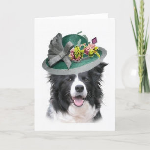 Ditzy Dogs~Original Notecard~Border Collie~Easter Helgkort